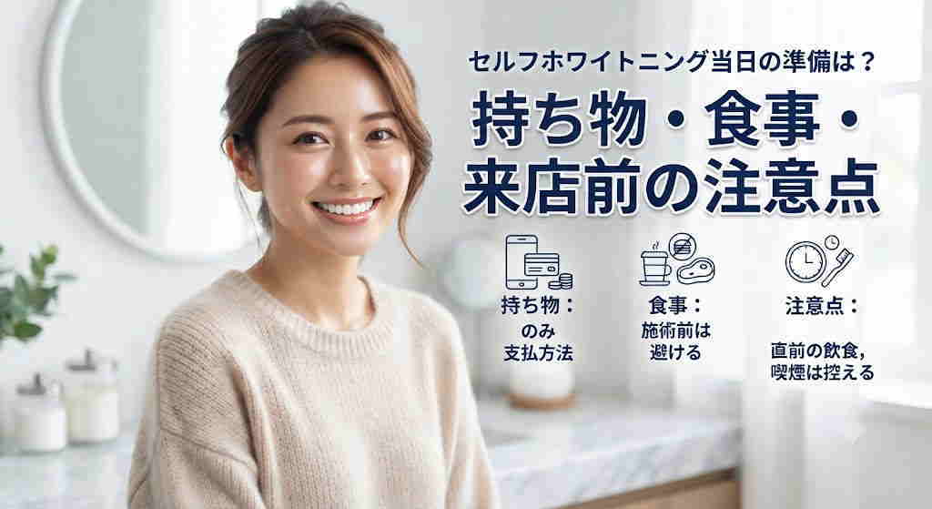 セルフホワイトニング当日の持ち物と来店前の準備を確認する女性
