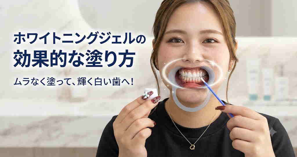 ホワイトニングジェルを歯へ均一に塗布するイメージ