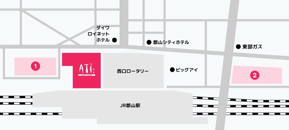 ホワイトニングバー アティ郡山店の提携駐車場マップ