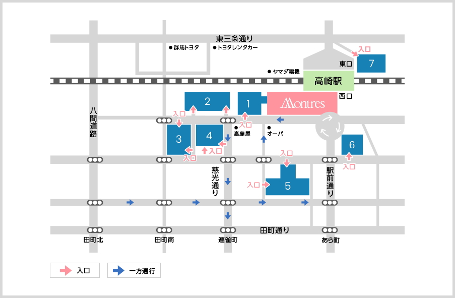 ホワイトニングバー高崎店の提携駐車場マップ